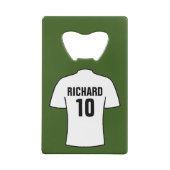 白のサッカーシャツ クレジットカード栓抜き (裏面)