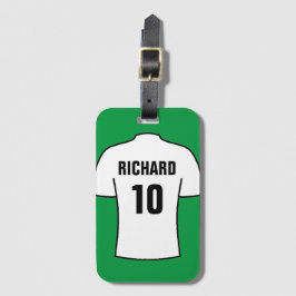 白のサッカーユニフォーム ラゲッジタグ
