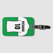 白のサッカーユニフォーム ラゲッジタグ (正面横)