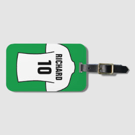 白のサッカーユニフォーム ラゲッジタグ