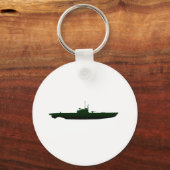白のサブマリンのシルエット キーホルダー (正面)