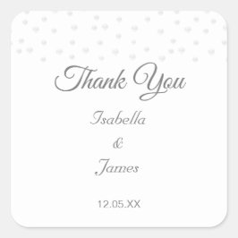 白のシックなパールのThank You ウェディング スクエアシール