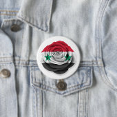 白のシリア人のばら色の旗 缶バッジ (インサイチュ)