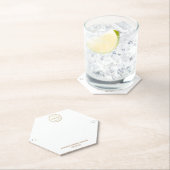 白のシンプルロゴ付きブレスレットディスプレイ ペーパーコースター (インサイチュ)