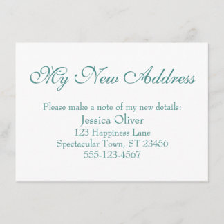 白のシンプル新エレガントしいアドレスティール（緑がかった色） エンクロージャーカード