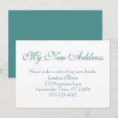 白のシンプル新エレガントしいアドレスティール（緑がかった色） エンクロージャーカード (正面/裏面)