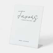 白のスクモダンリプト結婚式の引き出物 台座サイン (正面)