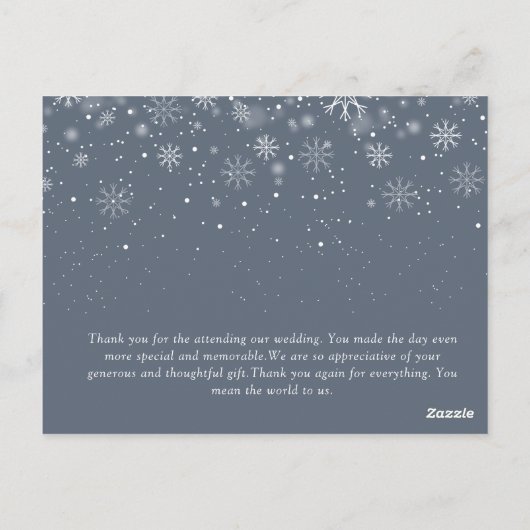 白のスクリプト初めてのクリスマス結婚の発表 ポストカード (裏面)