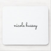 白のスクリプト |モノグラムスタイリッシュミニマモダンリスト マウスパッド (正面)