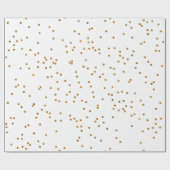 白のスタイリッシュな金ゴールドの紙吹雪の水玉模様 ラッピングペーパー (フラット)