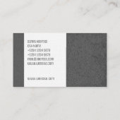 白のストライブ柄が付いている灰色のコンクリート 名刺 (裏面)