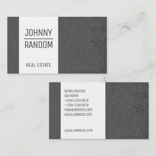 白のストライブ柄が付いている灰色のコンクリート 名刺 (正面/裏面)