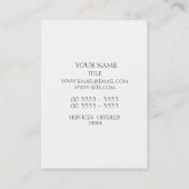 白のストライプおよびモノグラム 名刺 (裏面)