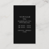 白のストライプおよびモノグラム 名刺 (裏面)