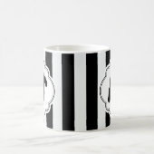 白のストライプで黒いスコッチテリア コーヒーマグカップ (中央)