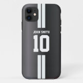 白のストライプなサッカージャージーの暗いiPhone 5の箱 Case-Mate iPhoneケース (裏面)