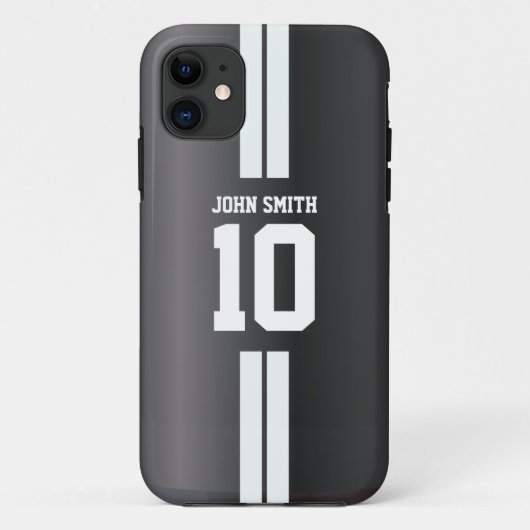 白のストライプなサッカージャージーの暗いiPhone 5の箱 Case-Mate iPhoneケース (裏面)