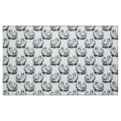 白のスワン鳥パターン柄デザイン ファブリック (ファットクウォーター)