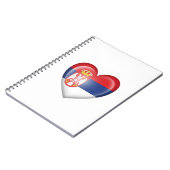 白のセルビアのハートの旗 ノートブック (左側)