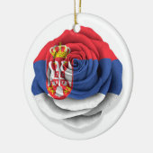 白のセルビア人のばら色の旗 セラミックオーナメント (左)