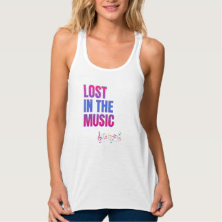 白のタンクトップ レディース Lost in the Music タンクトップ