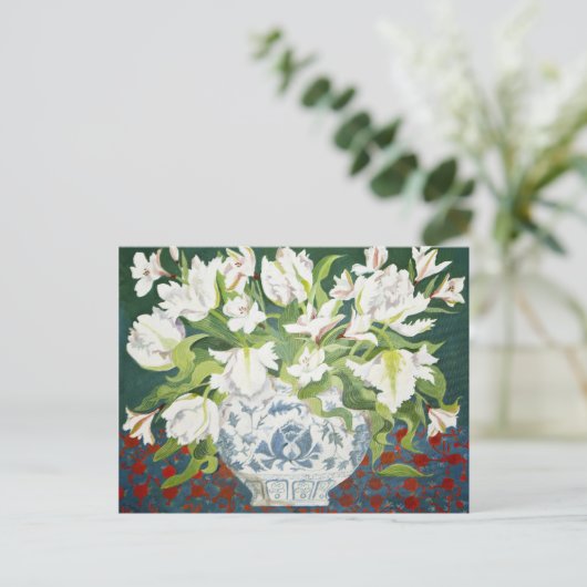 白のダブルチューリップとアルストロメリア 2013 ポストカード (スタンド正面)