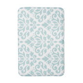 白のダマスク織Lg Ptnのアヒルの卵の青(b)をスクロールして下さい バスマット (正面縦)