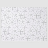 白のティシュペーパーに描かれた大きなヒトデ模様 薄葉紙 (正面)