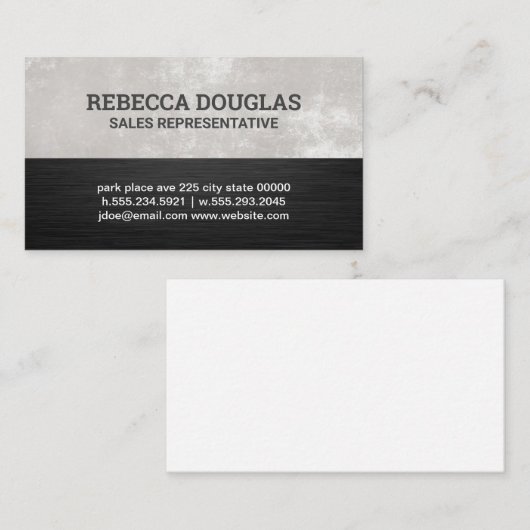 白のテクスチャ |黒いテクスチャ 名刺 (正面/裏面)