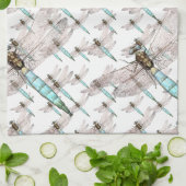 白のトンボの空軍 キッチンタオル (折り畳み)