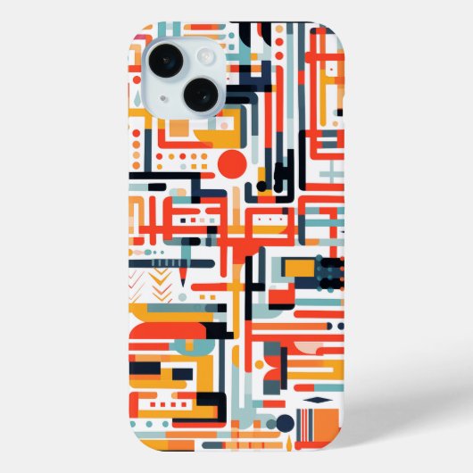 白のドットとロッドのパターン Case-Mate iPhoneケース (裏面)