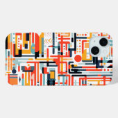 白のドットとロッドのパターン Case-Mate iPhoneケース (裏面 (横))