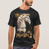 白のナイト、黒のTシャツ Tシャツ (正面)