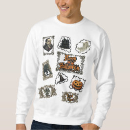 白のハッピーハロウィン スウェットシャツ