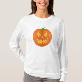 白のハロウィンのカボチャ Tシャツ