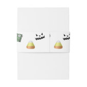 白のハロウィーンパターン 招待状ベリーバンド (裏面例)