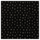 白のバイキングのランパターン（黒） ファブリック (クローズアップ)