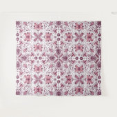 白のバグ、濃いマゼンタ、ピンク タペストリー (正面(横))