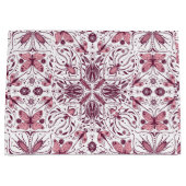 白のバグ、濃いマゼンタ、ピンク ラージペーパーバッグ (正面)