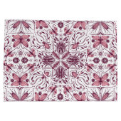 白のバグ、濃いマゼンタ、ピンク ラージペーパーバッグ (裏面)