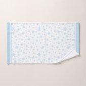 白のバスマットセットにライトブルーの雪の結晶 バスタオルセット (ハンドタオル)