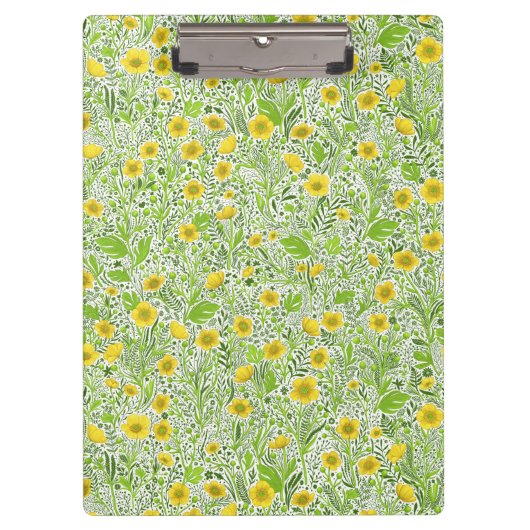 白のバターカップ クリップボード (正面)