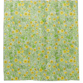 白のバターカップ シャワーカーテン (正面)