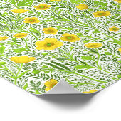 白のバターカップ ポスター (角)