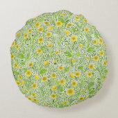 白のバターカップ ラウンドクッション (裏面)