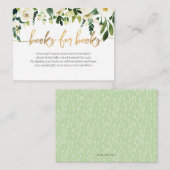 白のバラの本リクエスト赤ちゃんシャワー。 エンクロージャーカード (正面/裏面)