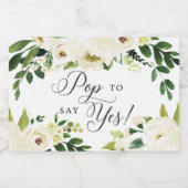 白のバラの花嫁の提案ポップ・アートのYes スパークリングワインラベル (シングルラベル)