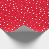 白のバレンタインハートのパターン（赤） ラッピングペーパー (角)