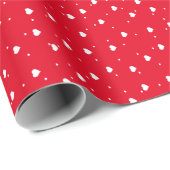 白のバレンタインハートのパターン（赤） ラッピングペーパー (ロールコーナー)