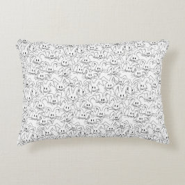 白のバンニのバンチ – シームレスなパターン。 アクセントクッション